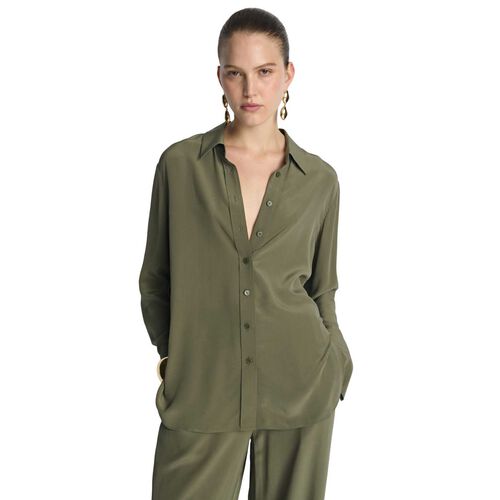 Veronika Maine Silk Relaxed Shirt